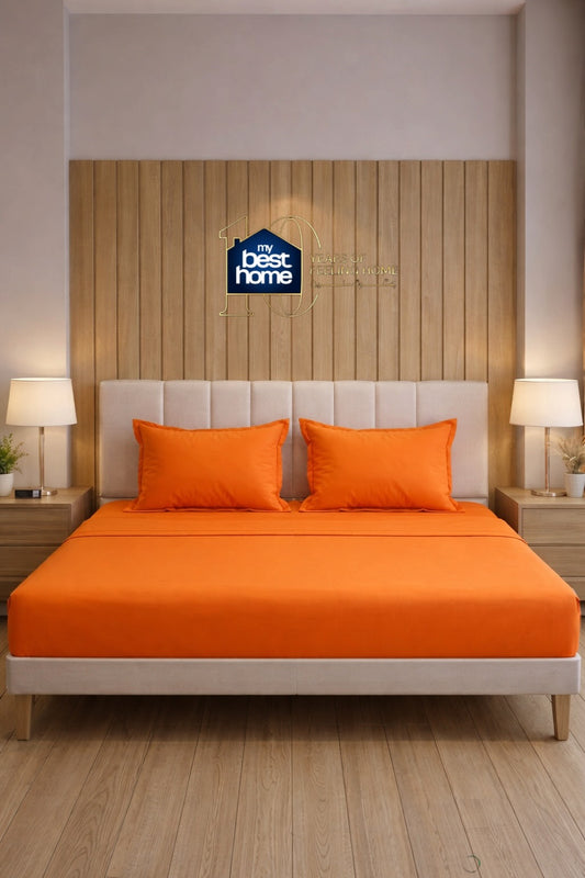 Parure de lit 100% coton pur – Ensemble complet 4 pièces – MBH