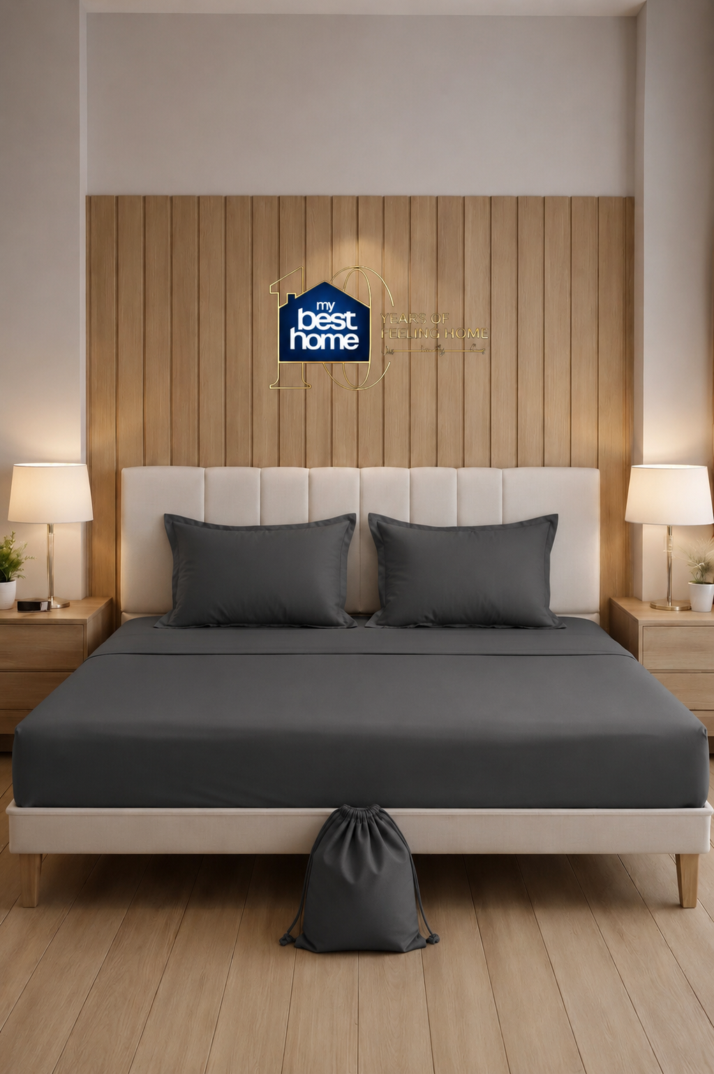 Parure de lit 100% coton pur – Ensemble complet 4 pièces – MBH
