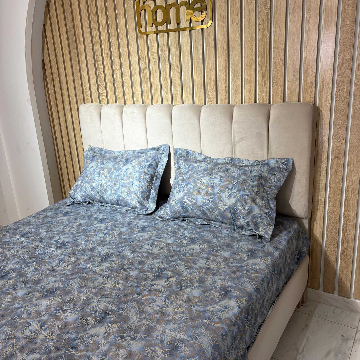 Parure de lit 100% coton pur – Ensemble complet 4 pièces – MBH