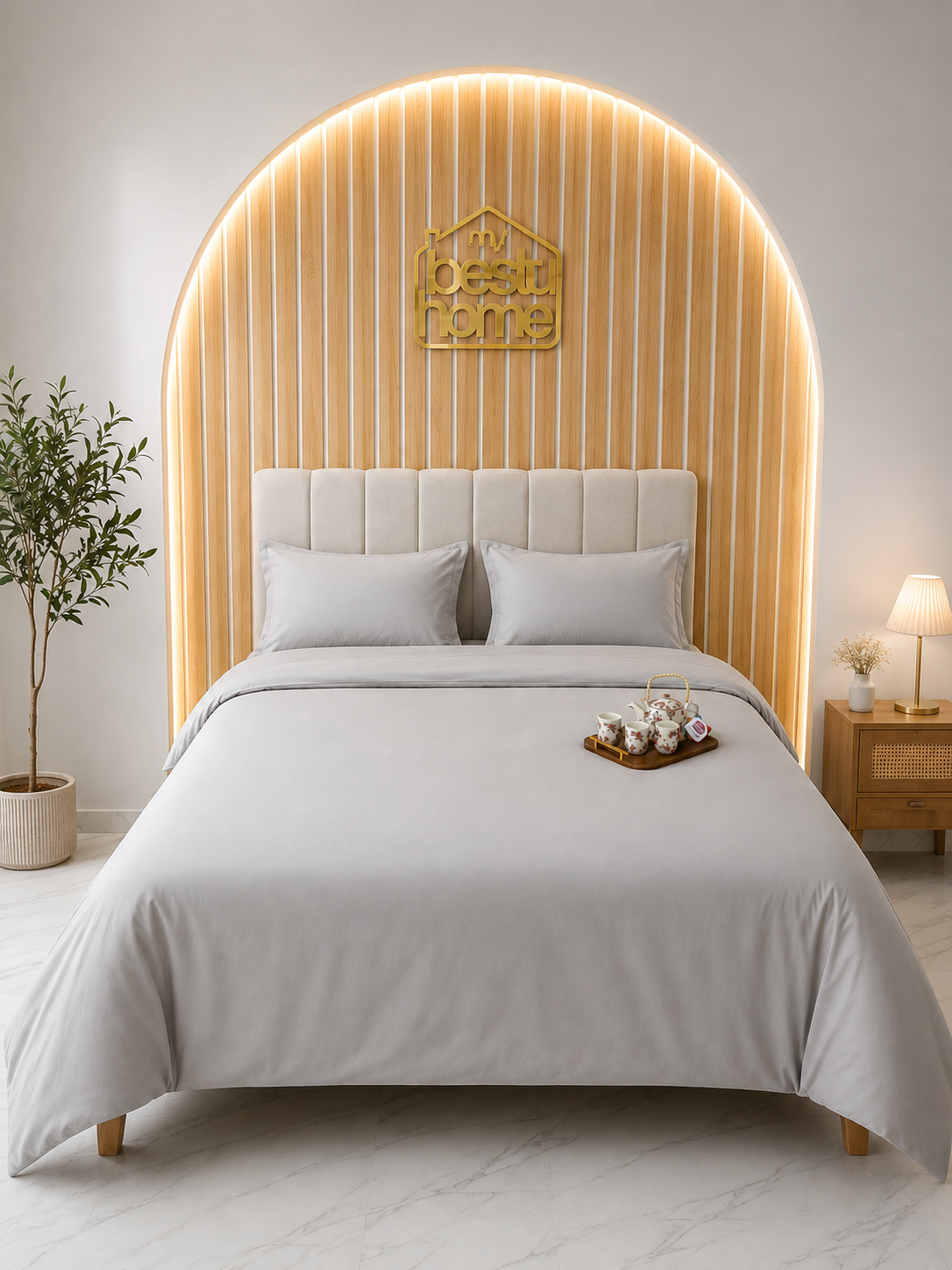 Housse de Couette 100% Coton avec 2 Taies – MBH