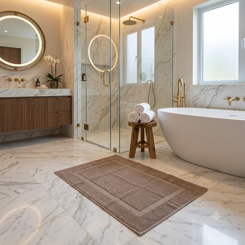 Tapis de bain ''EXCELLENCE'' 100% Coton – MBH - GREGE M1