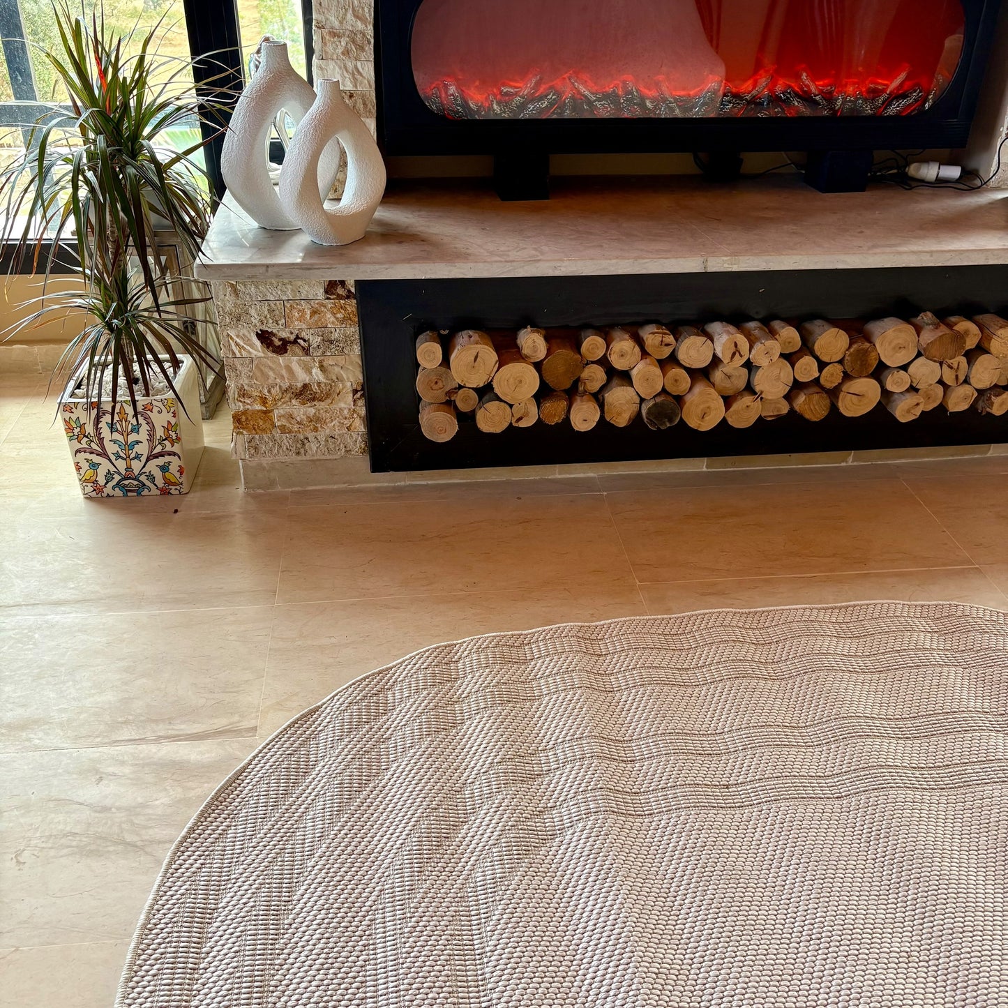 Tapis Ovale Bouclette Crème – MBH