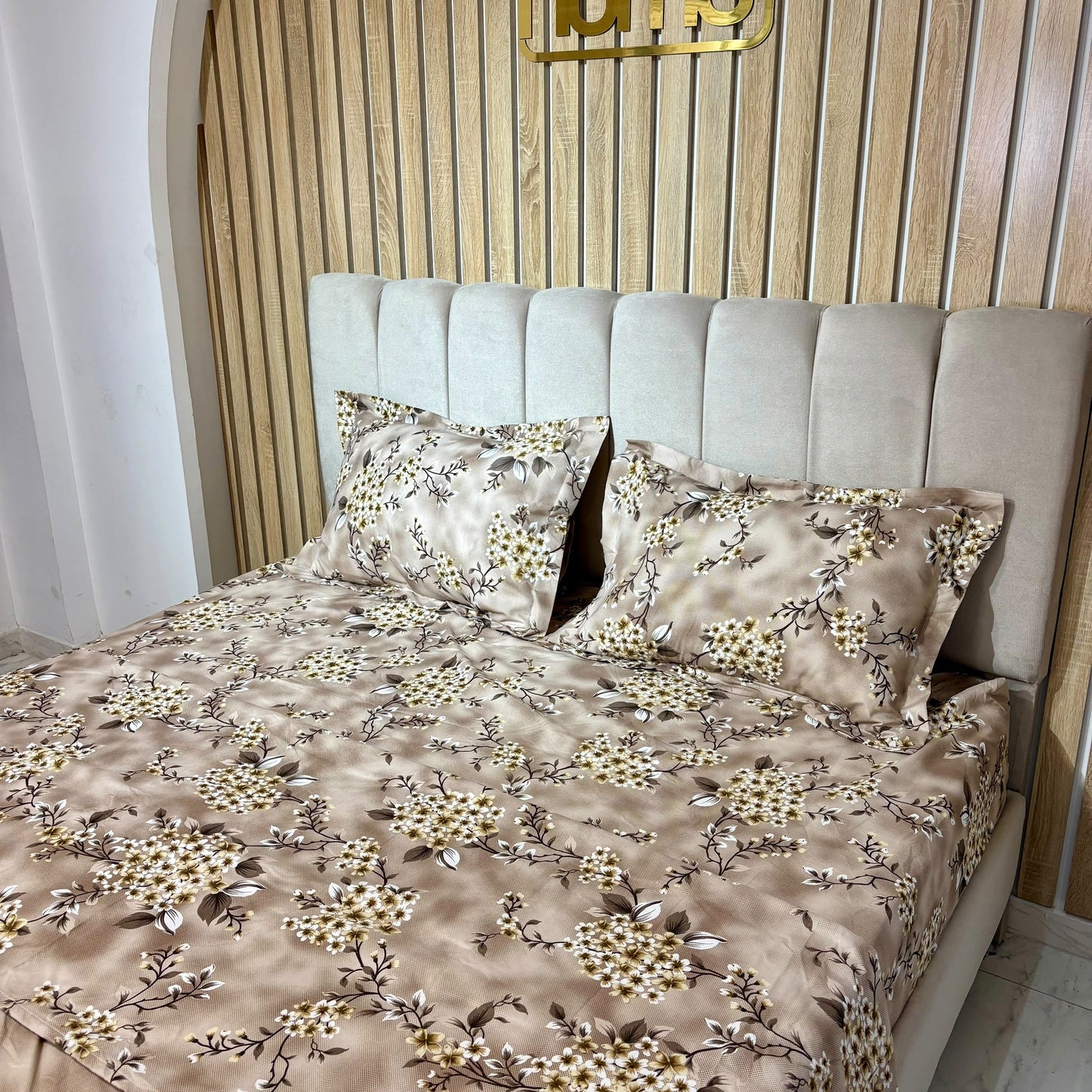 Parure de lit 100% coton pur – Ensemble complet 4 pièces – MBH