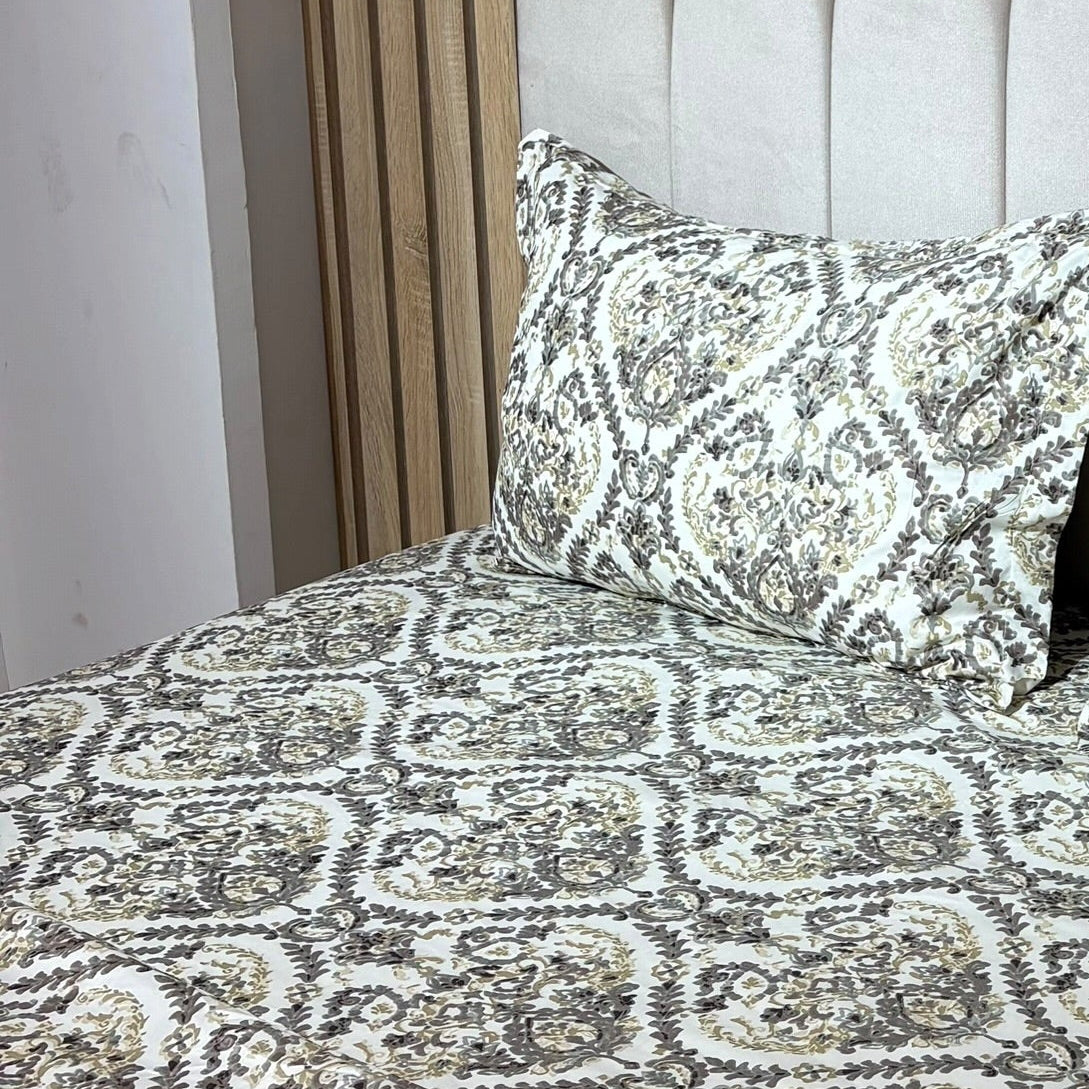 Parure de lit 100% coton pur – Ensemble complet 4 pièces – MBH