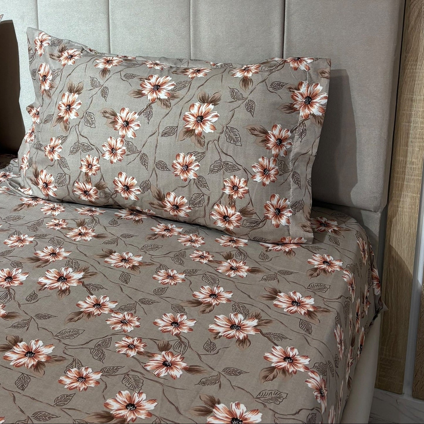 Parure de lit 100% coton pur – Ensemble complet 4 pièces – MBH