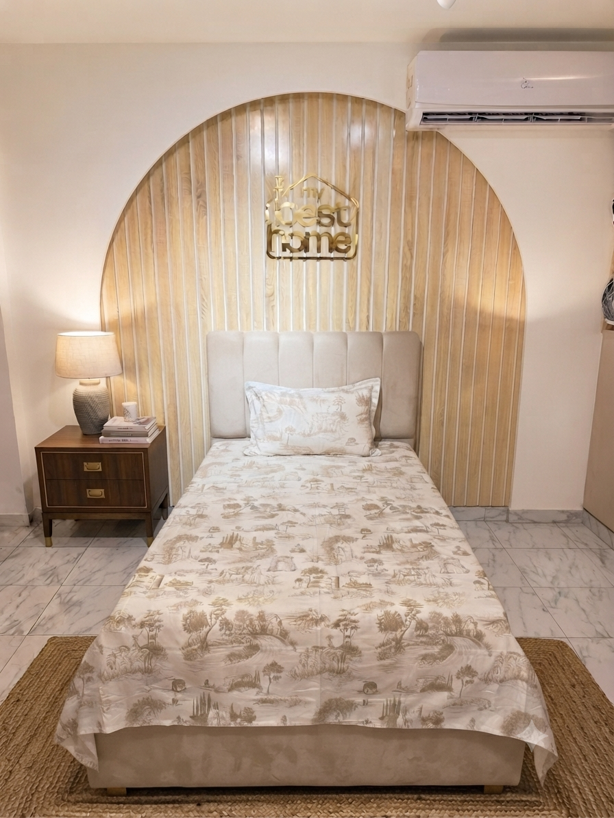 Parure de Lit 100% Popeline de Coton Toile de Jouy - MBH
