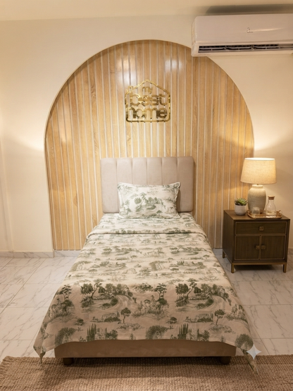 Parure de Lit 100% Popeline de Coton Toile de Jouy - MBH