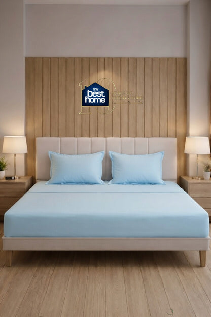 Parure de lit 100% coton pur – Ensemble complet 4 pièces – MBH
