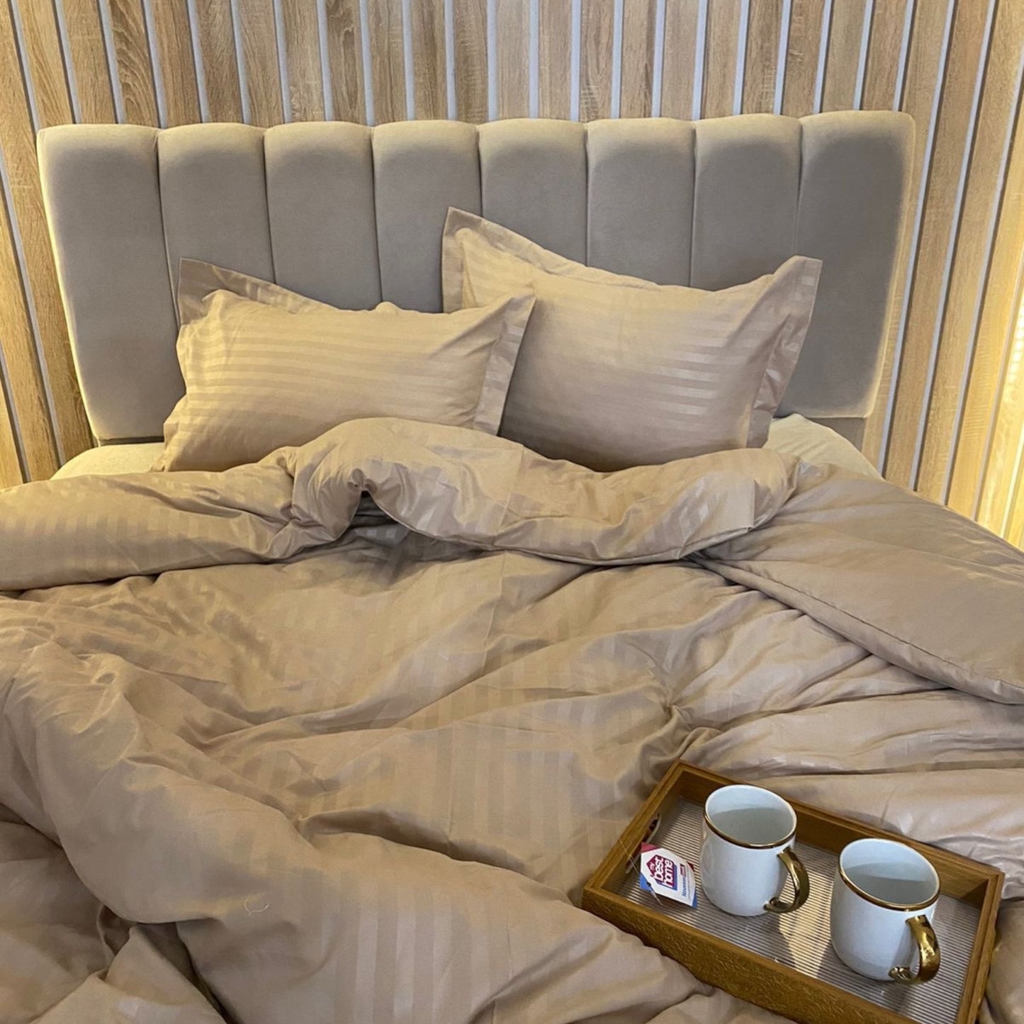 Housse de Couette + 2 taies d'oreiller 100% Coton - MBH