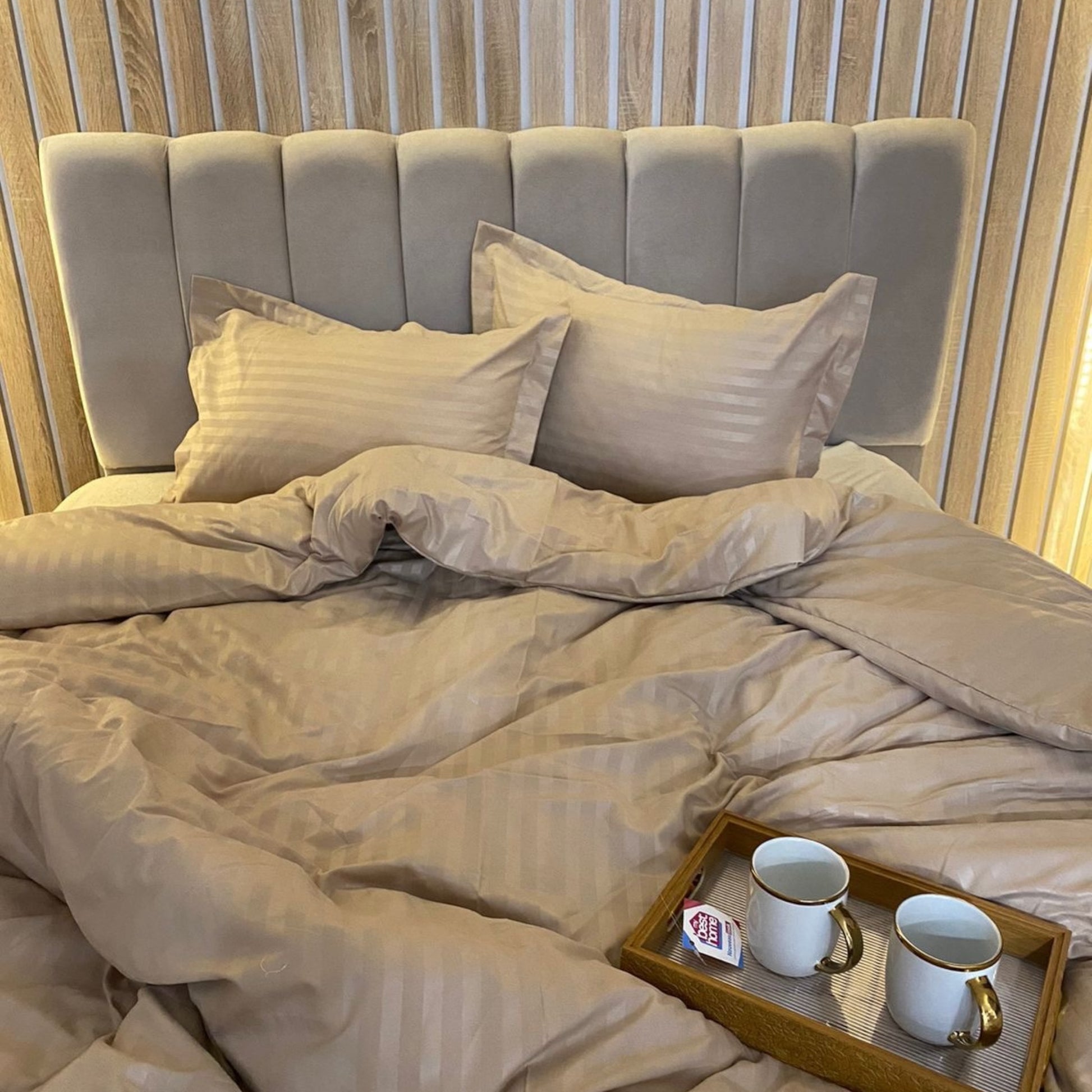 Housse de Couette + 2 taies d'oreiller 100% Coton - MBH