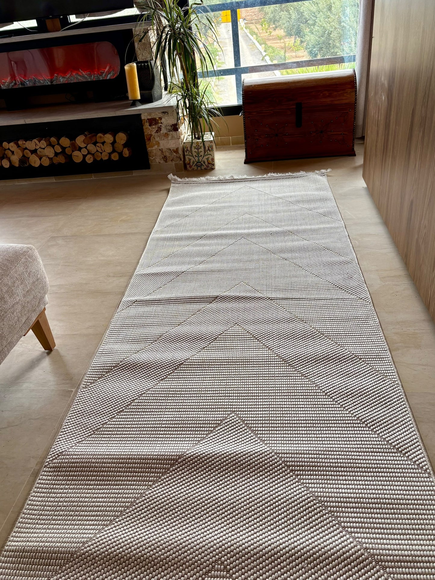 Tapis de Couloir Bouclette Crème – MBH