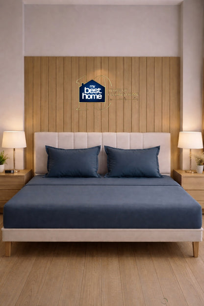 Parure de lit 100% coton pur – Ensemble complet 4 pièces – MBH
