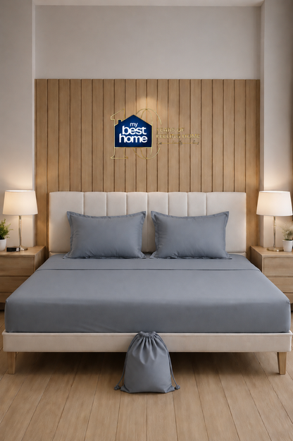 Parure de lit 100% coton pur – Ensemble complet 4 pièces – MBH