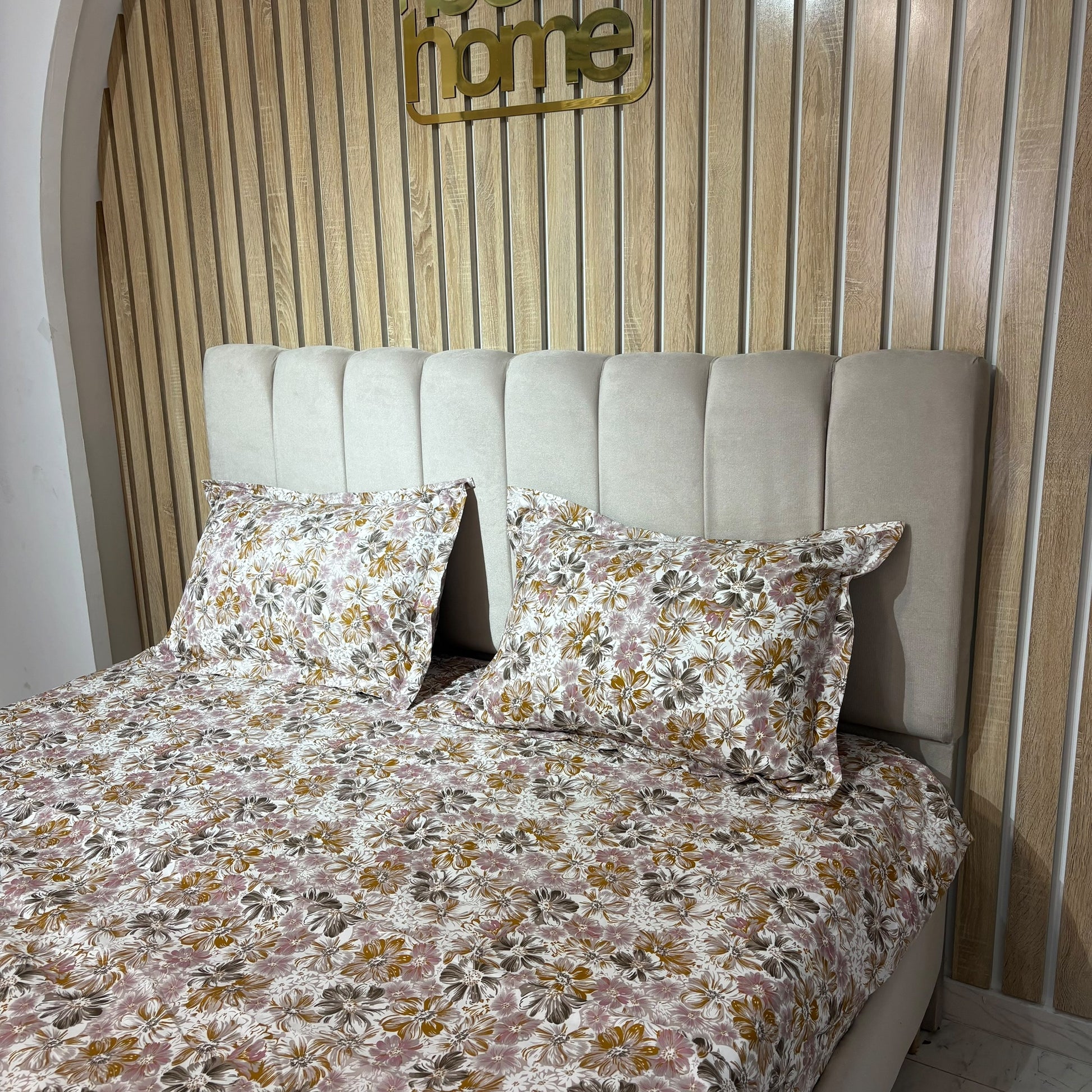 Parure de lit 100% coton pur – Ensemble complet 4 pièces – MBH