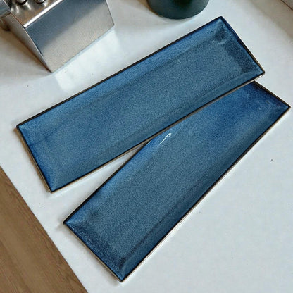 Plat Rectangulaire 34*10 Bleu
