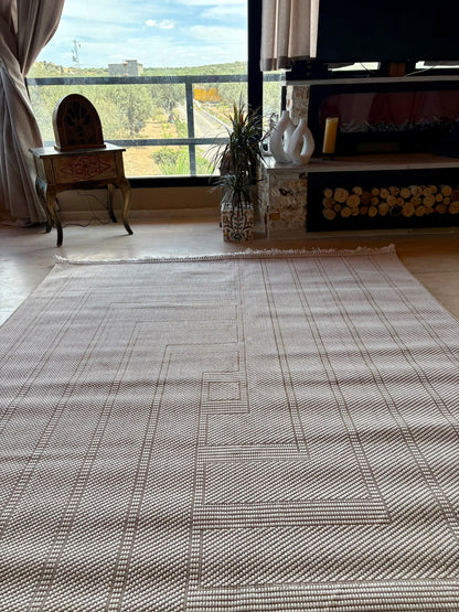 Tapis de Salon Bouclette Crème Y008B – MBH