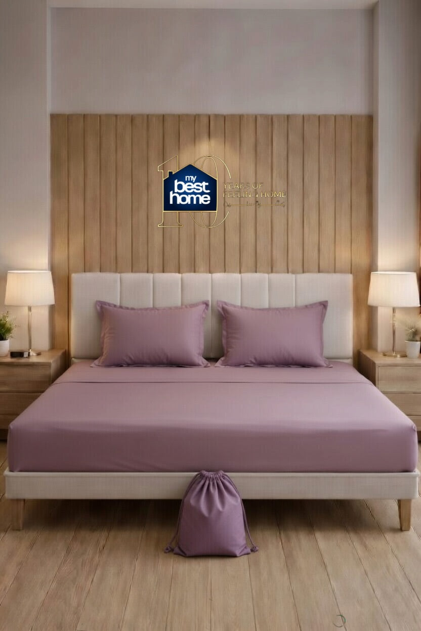 Parure de lit 100% coton pur – Ensemble complet 4 pièces – MBH