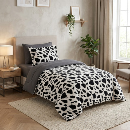 Couvre lit 4 Pièces 1 Place et Demie – Double Face Coton & Polaire