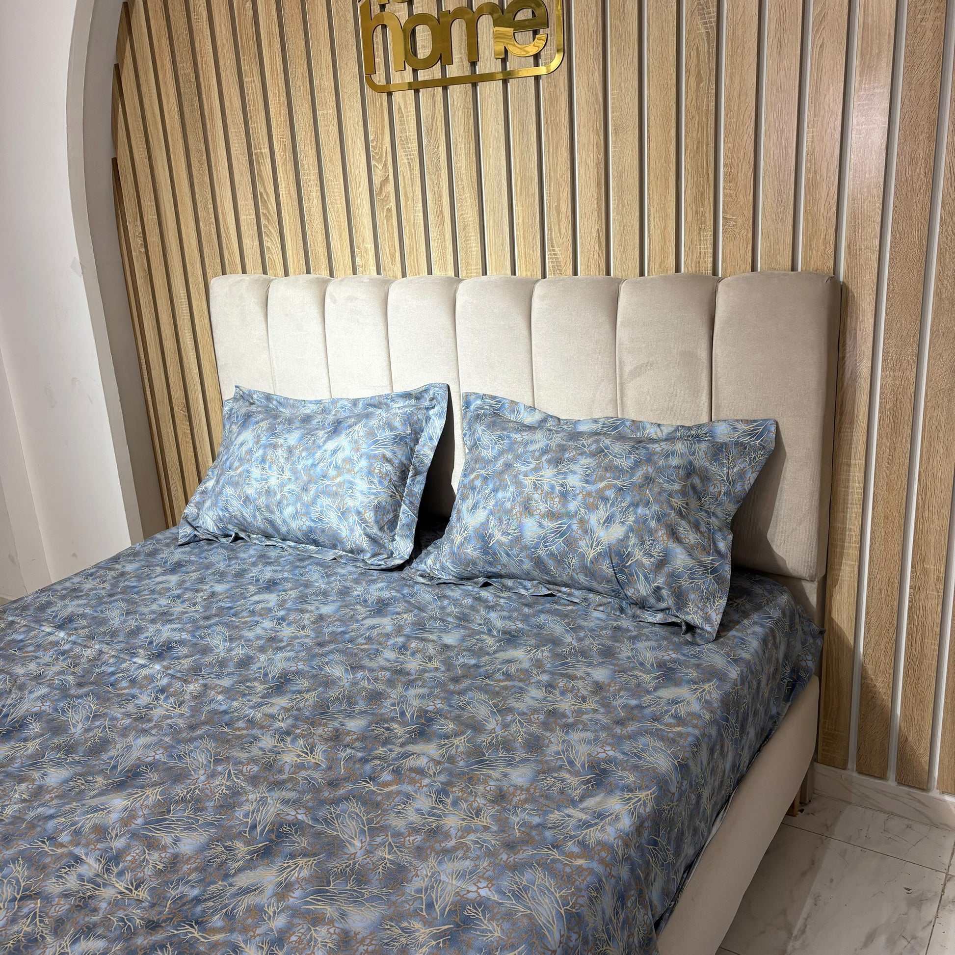 Parure de lit 100% coton pur – Ensemble complet 4 pièces – MBH