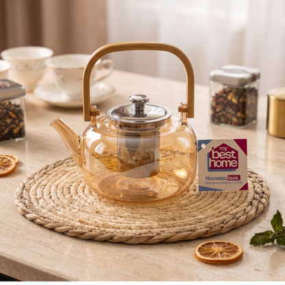 Théière Dorée en Verre – MBH