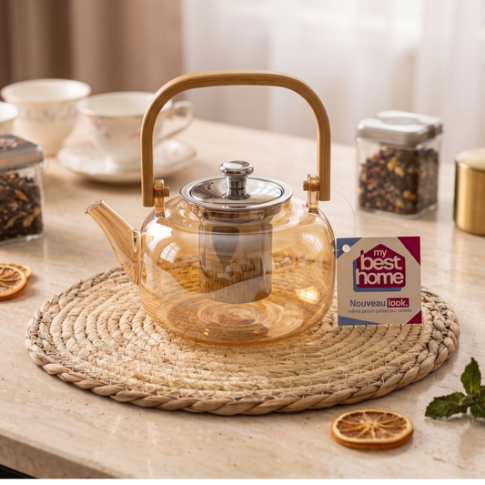 Théière Dorée en Verre – MBH