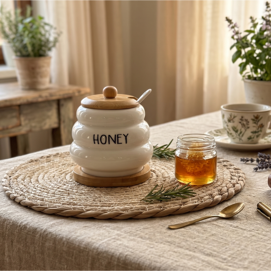 Pot à Miel Céramique et Bois – MBH