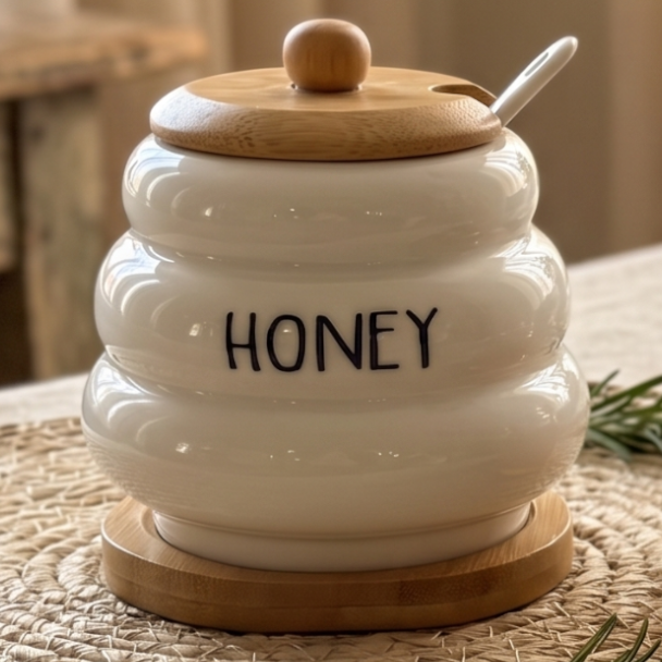 Pot à Miel Céramique et Bois – MBH