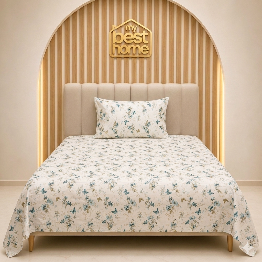 Ensemble de literie 170x220 cm | Drap plat + taie d’oreiller - MBH