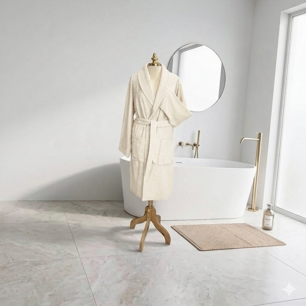Peignoir Unisexe en Coton Pur – MBH