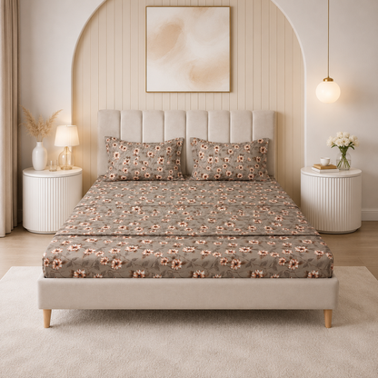 Parure de lit 100% coton pur – Ensemble complet 4 pièces – MBH