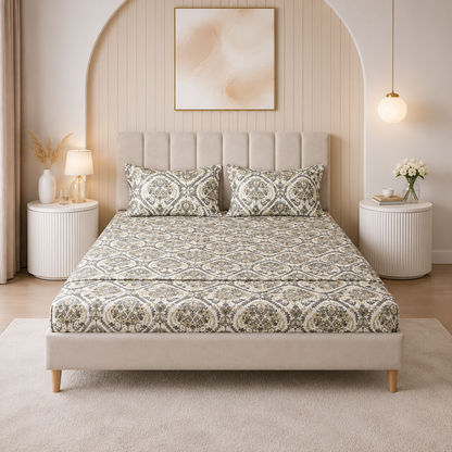 Parure de lit 100% coton pur – Ensemble complet 4 pièces – MBH