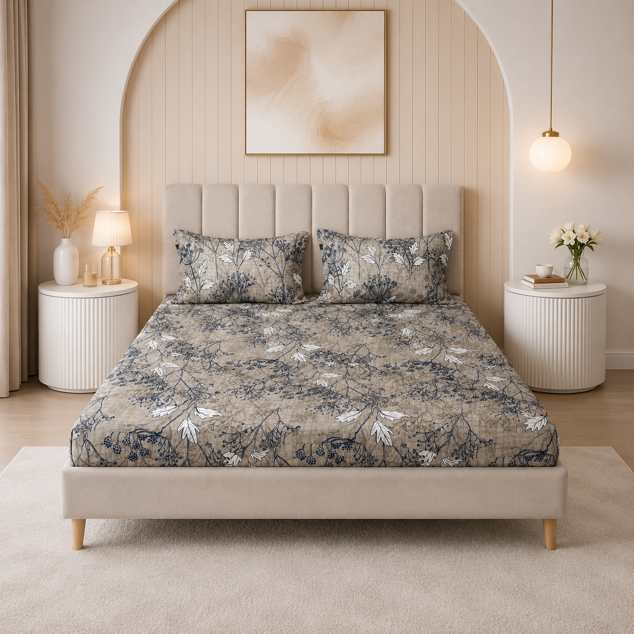 Parure de lit 100% coton pur – Ensemble complet 4 pièces – MBH