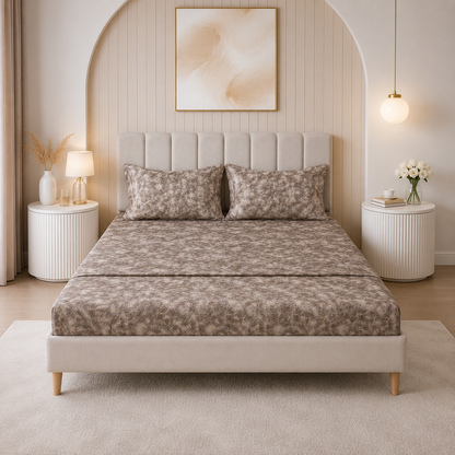 Parure de lit 100% coton pur – Ensemble complet 4 pièces – MBH