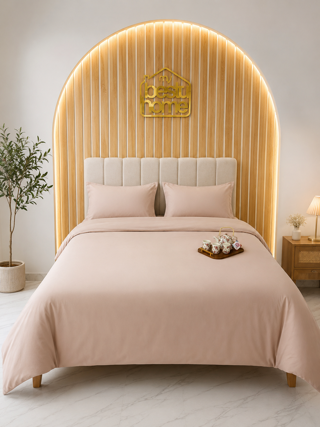 Housse de Couette 100% Coton avec 2 Taies – MBH