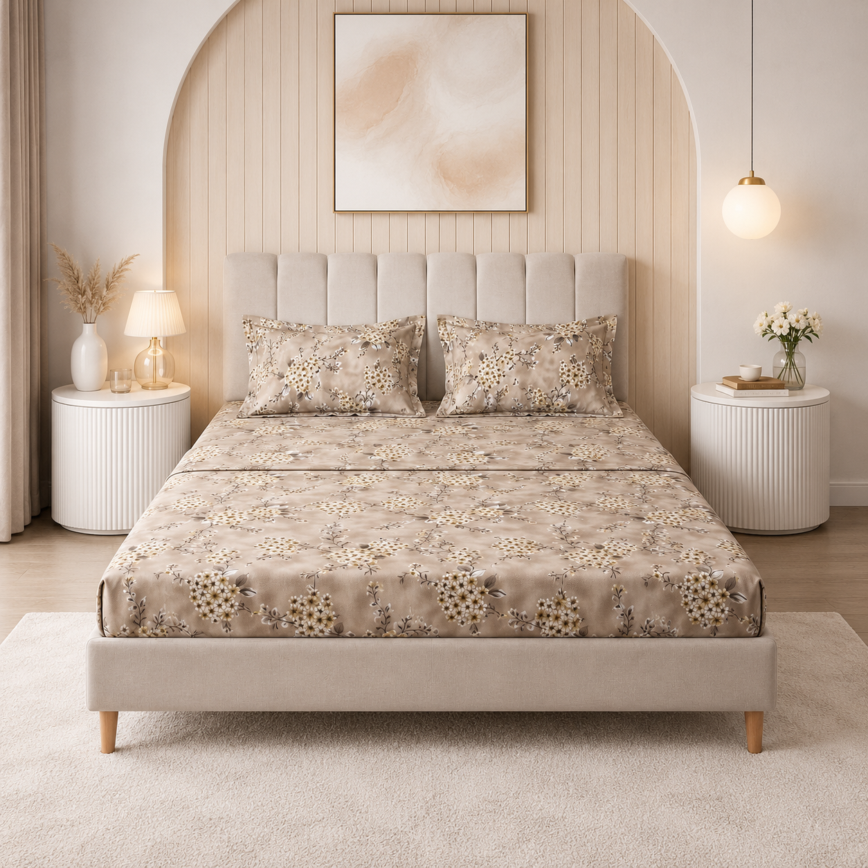 Parure de lit 100% coton pur – Ensemble complet 4 pièces – MBH