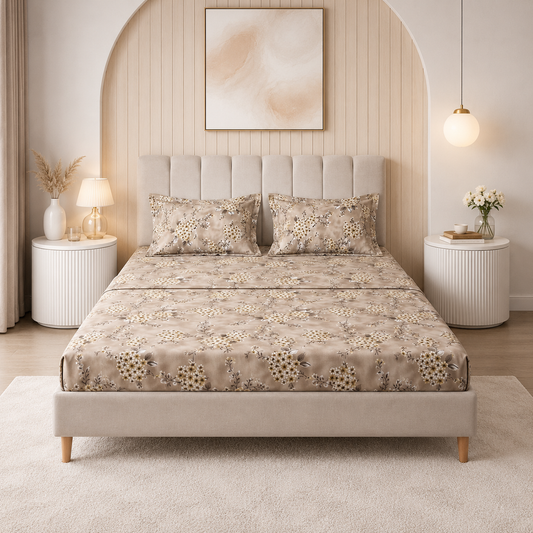 Parure de lit 100% coton pur – Ensemble complet 4 pièces – MBH