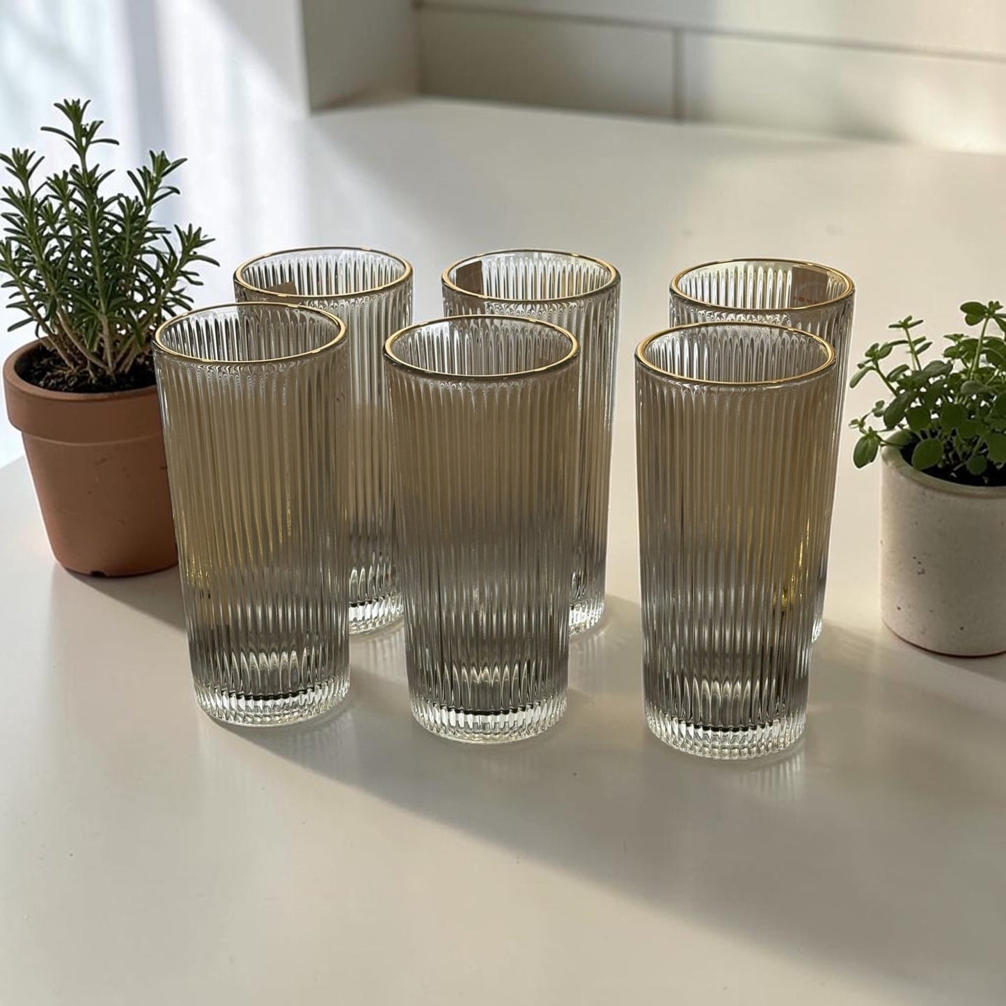 Service de 6 verres à jus en verre transparent – MBH
