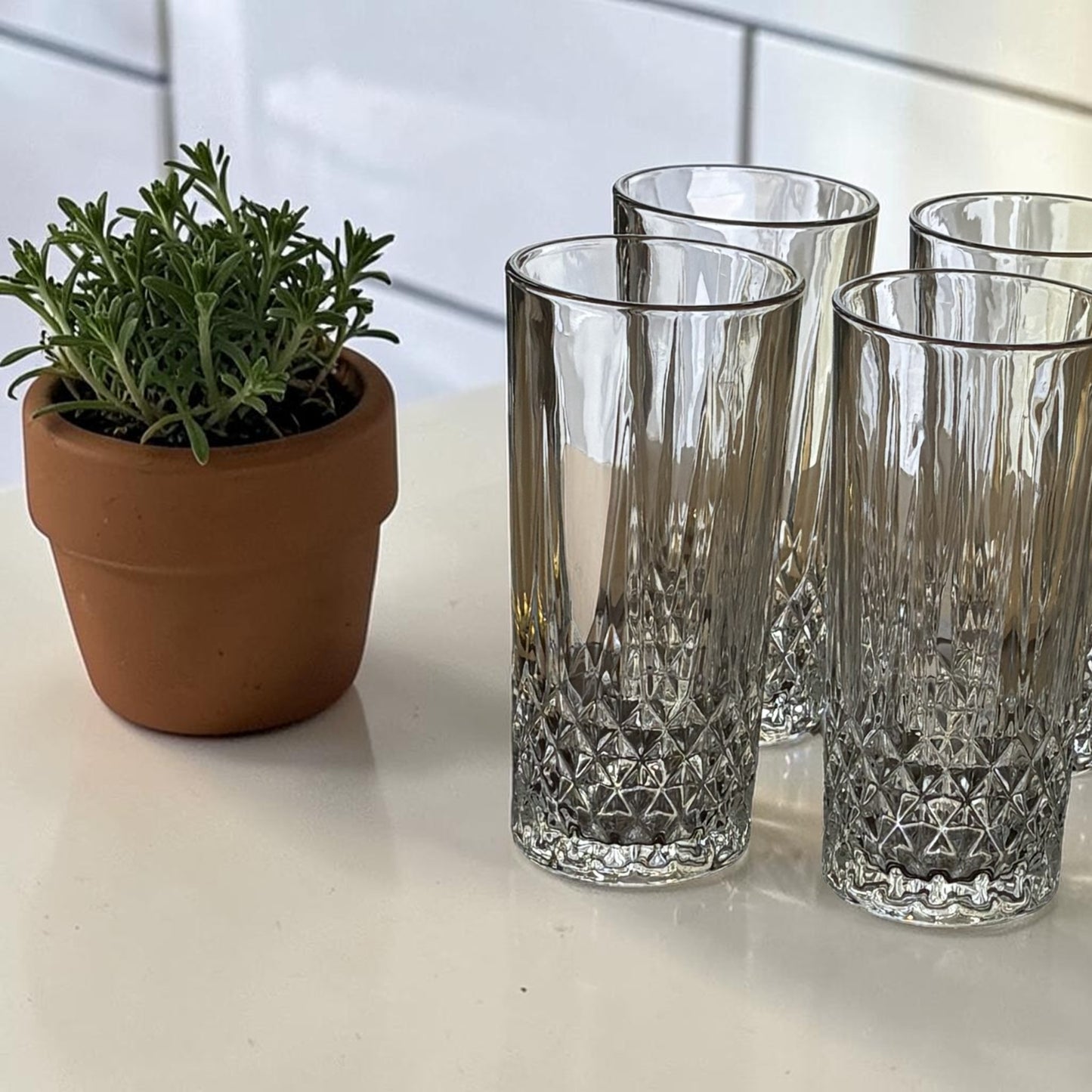Service de 6 verres à jus en verre transparent – MBH