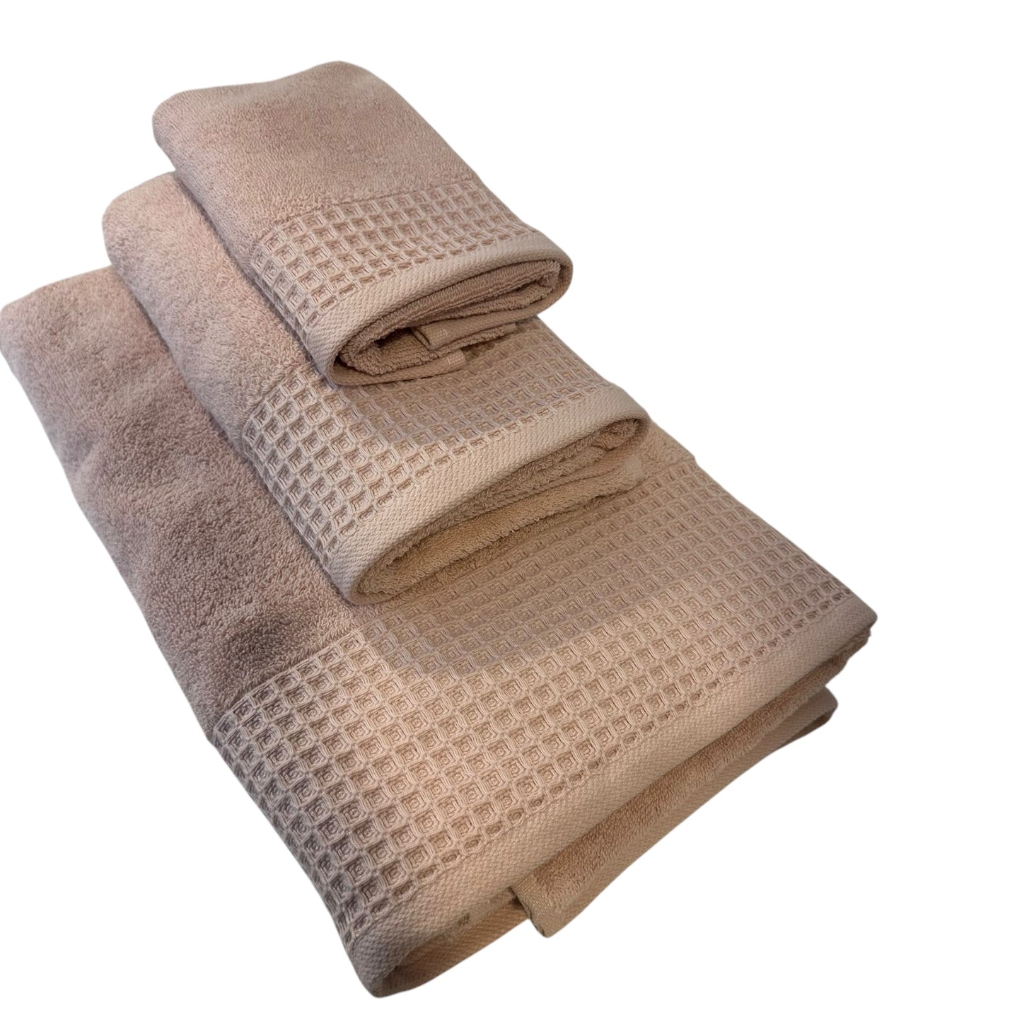 Lot de Douche ''EXELLENCE'' 3 Pièces 100% Coton – MBH - Rose Poudre