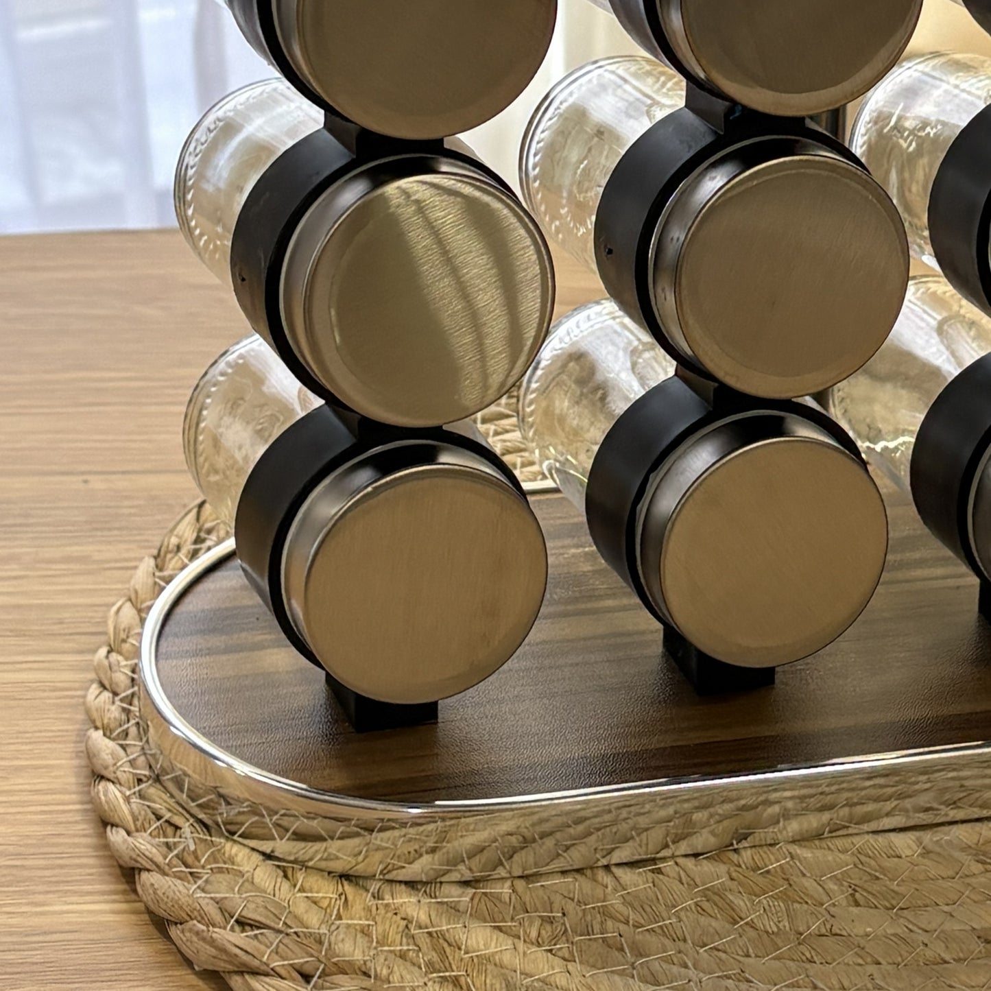 Porte-Épices Design en Bois et Verre 12P - MBH