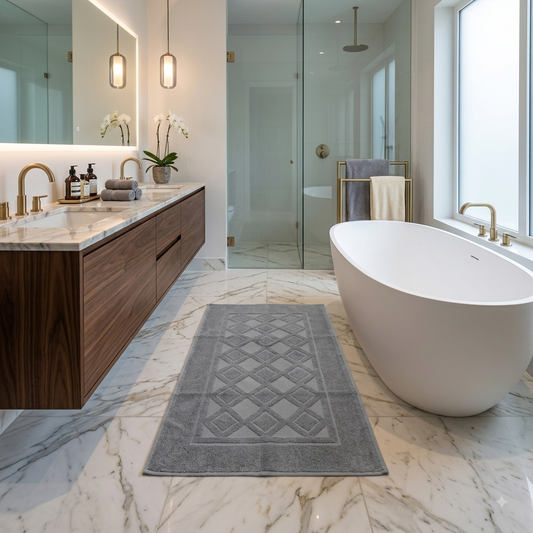 Tapis de bain ''EXCELLENCE''  100% Coton – MBH - Gris M2