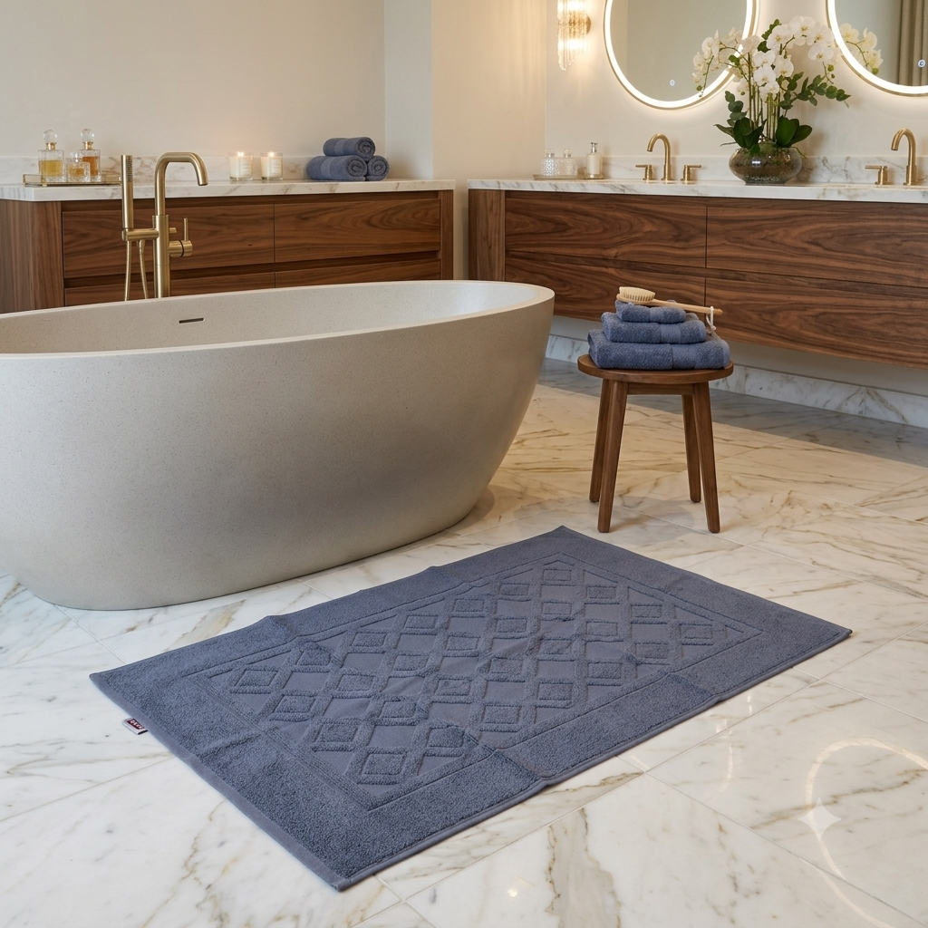 Tapis de bain ''EXCELLENCE''  100% Coton – MBH - Bleu Indigo M2