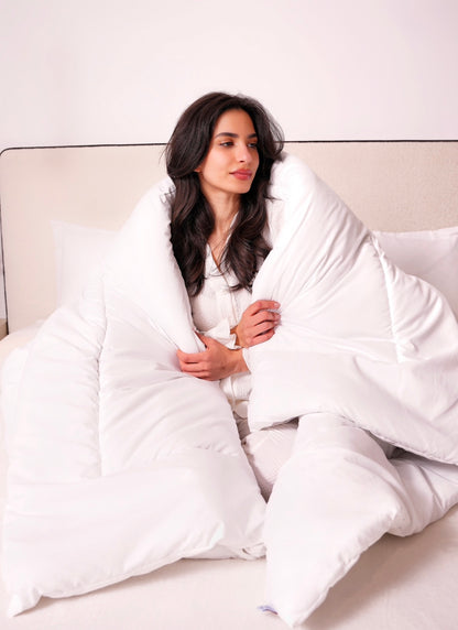 Couette Blanche avec deux Taies d'oreiller - MBH