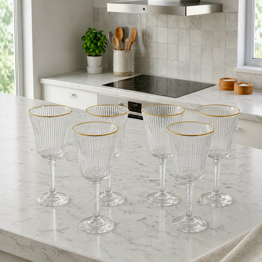 Service de 6 verres à Jus avec contour doré – MBH