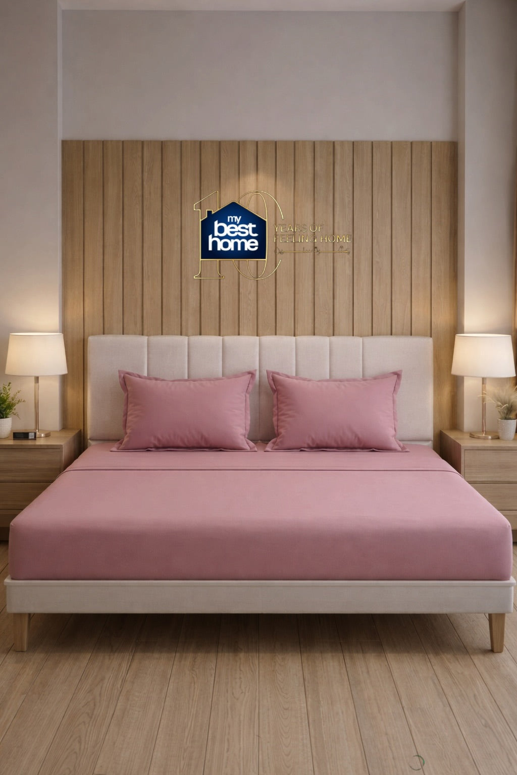 Parure de lit 100% coton pur – Ensemble complet 4 pièces – MBH