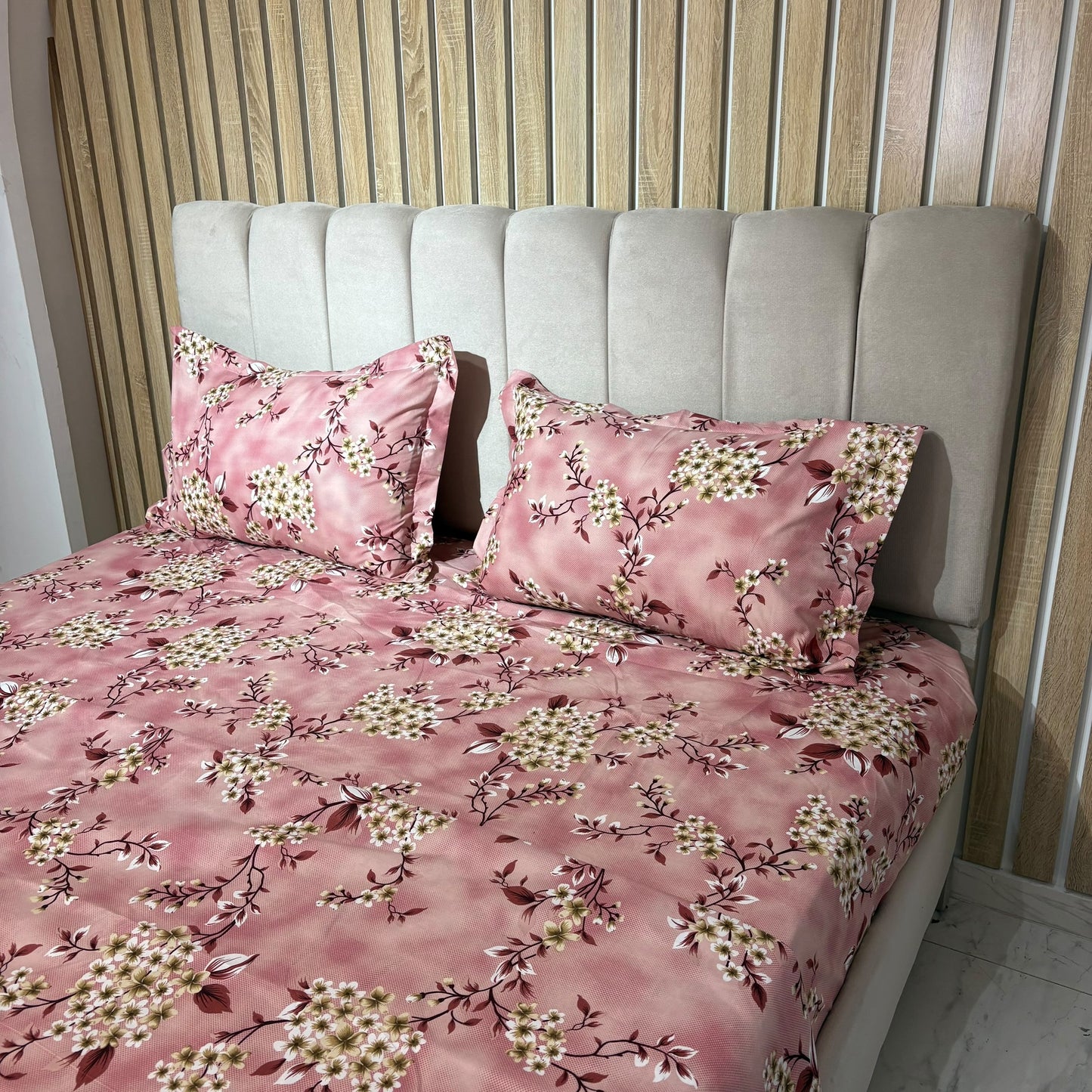 Parure de lit 100% coton pur – Ensemble complet 4 pièces – MBH