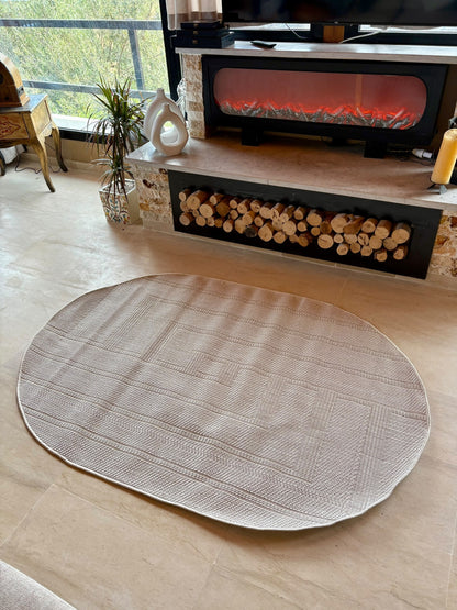 Tapis Ovale Bouclette Crème – MBH