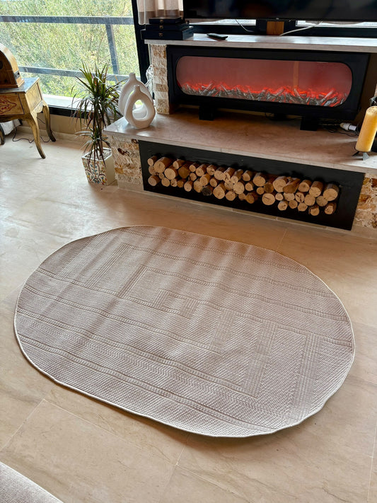 Tapis Ovale Bouclette Crème – MBH