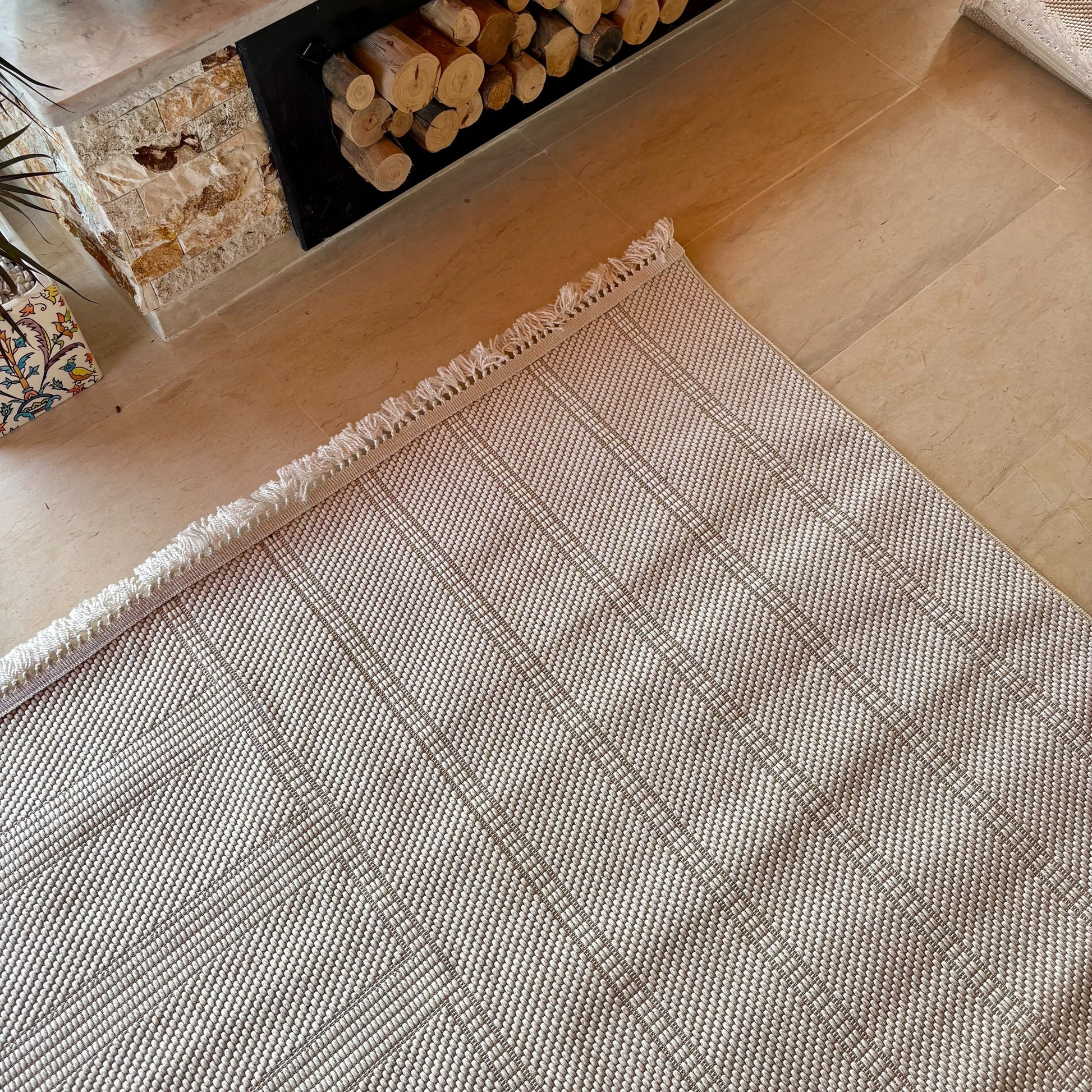 Tapis de Salon Bouclette Crème Y008B – MBH