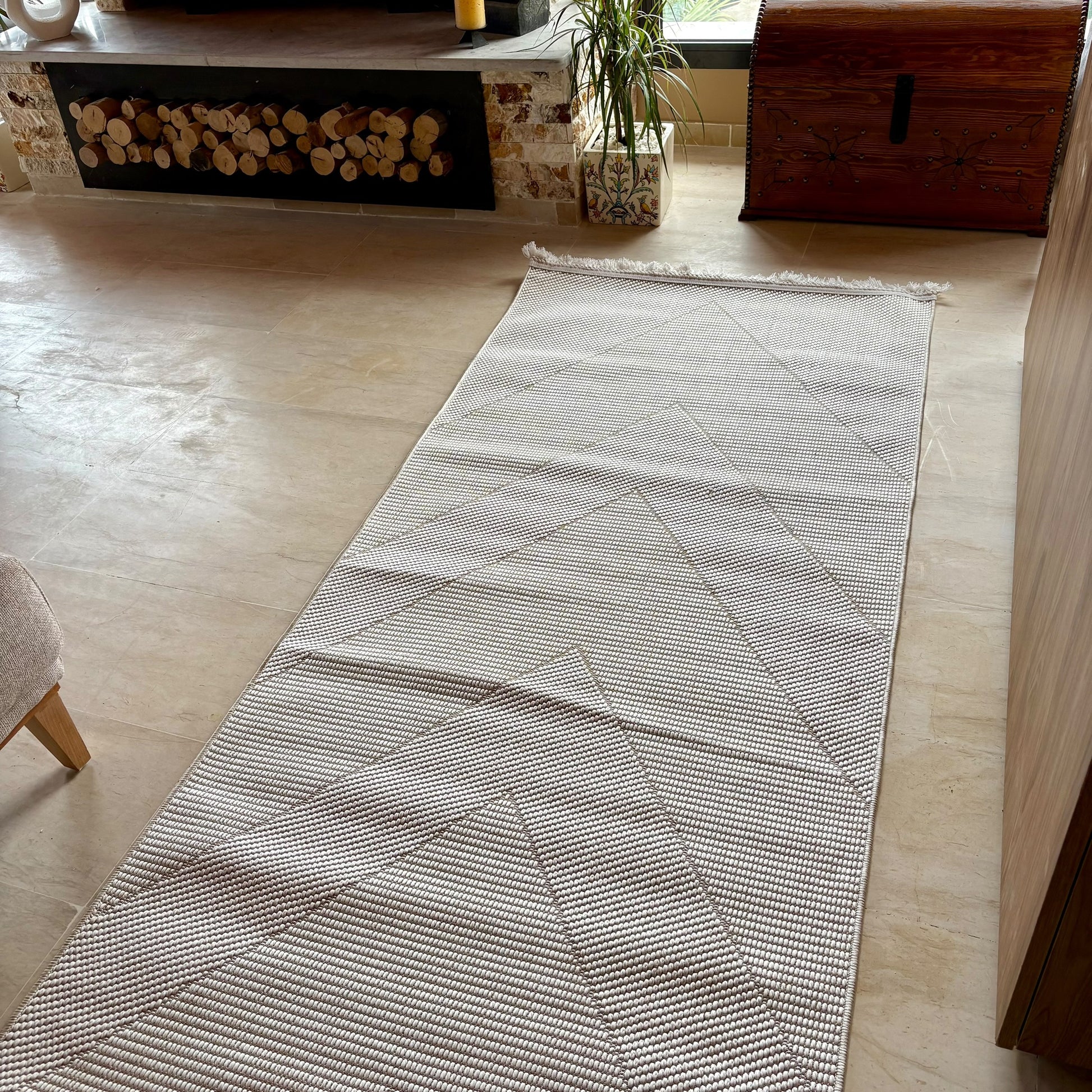 Tapis de Couloir Bouclette Crème – MBH